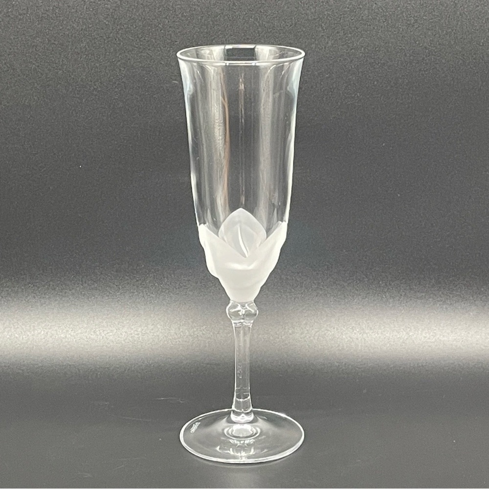 Cristal D’Arques Durand Florence Fluted Crystal Champagne Glass Signed JG